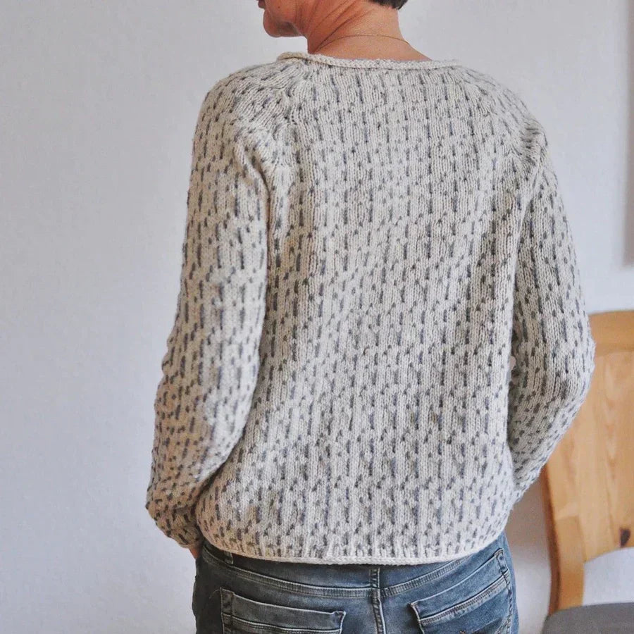 Elegant Grey Boat Neck Sweater