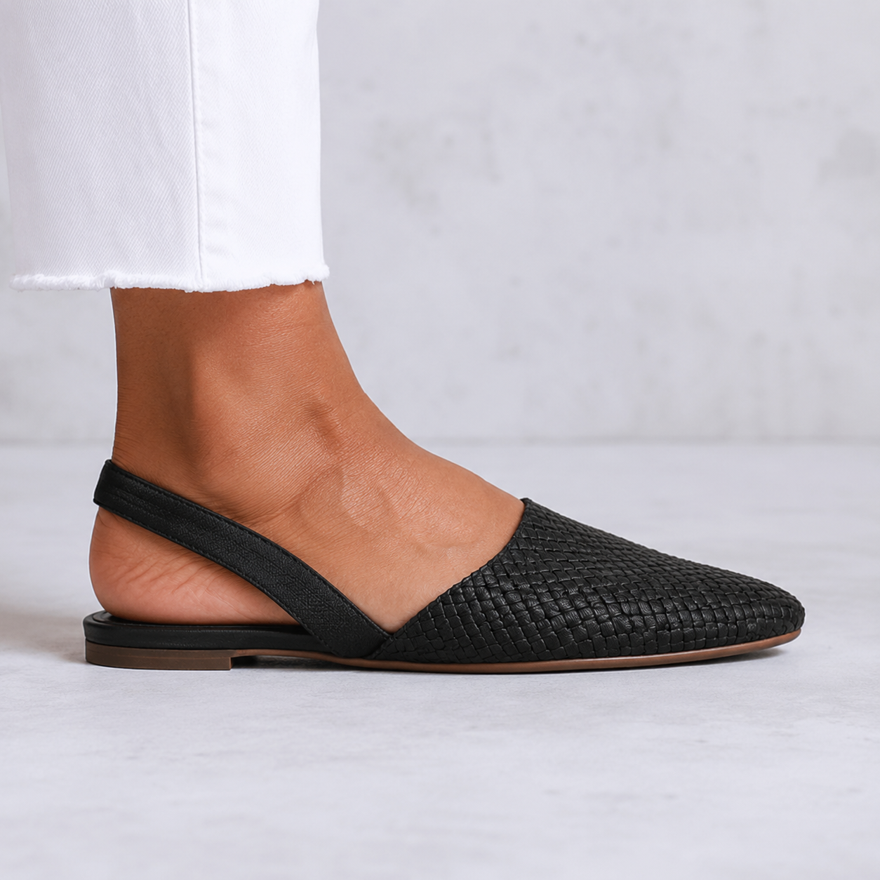 Simone | Woven Slingback Flats