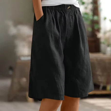 Relaxed Fit Linen Shorts