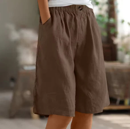 Relaxed Fit Linen Shorts