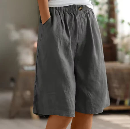 Relaxed Fit Linen Shorts