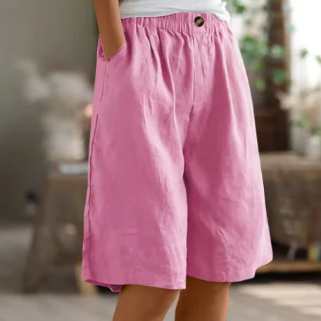 Relaxed Fit Linen Shorts