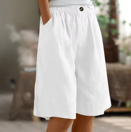 Relaxed Fit Linen Shorts