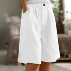 Relaxed Fit Linen Shorts