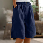 Relaxed Fit Linen Shorts