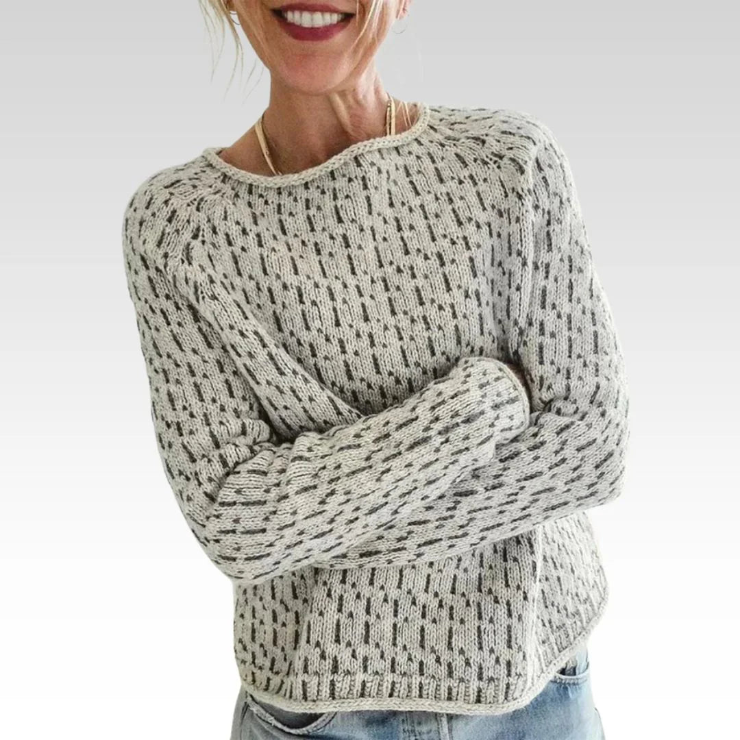 Elegant Grey Boat Neck Sweater