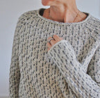 Elegant Grey Boat Neck Sweater