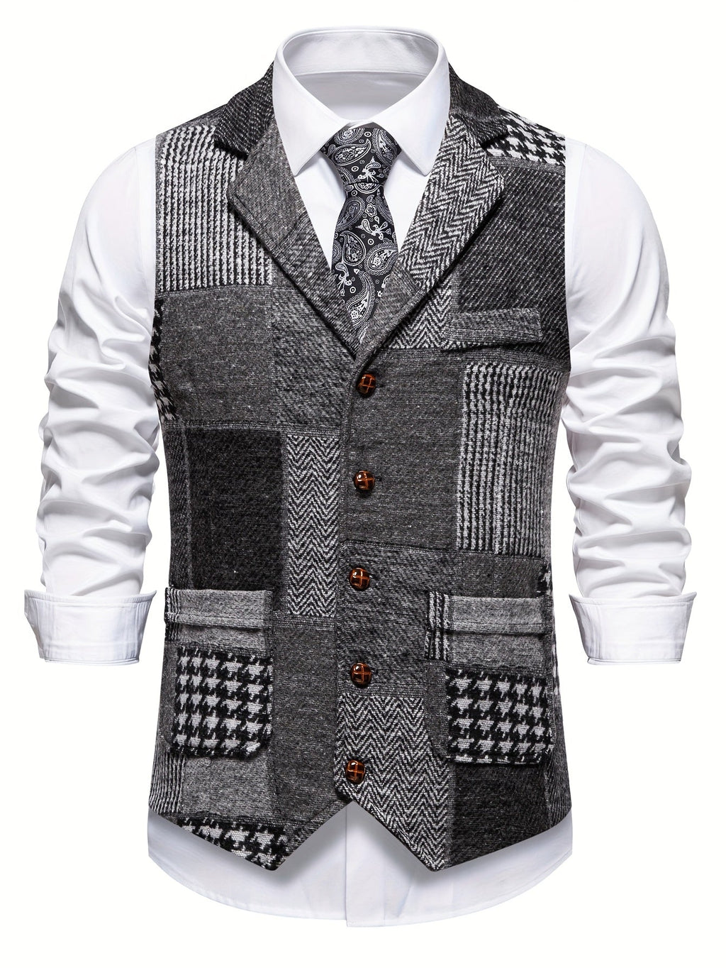 Elegant Patchwork Waistcoat